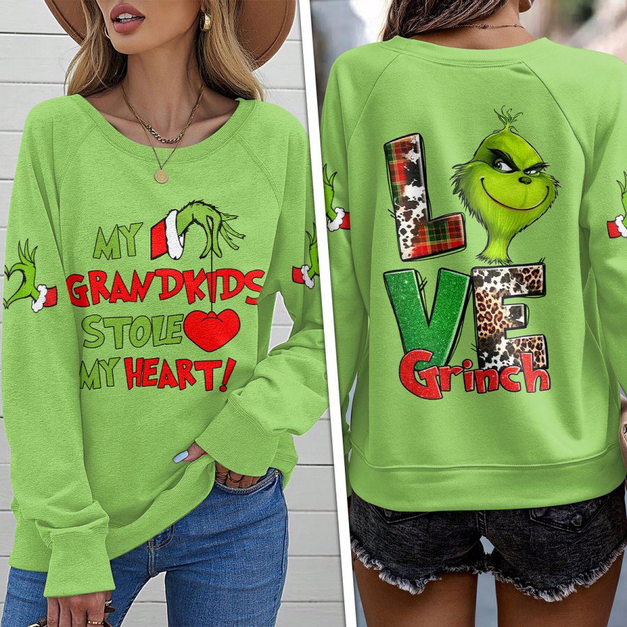 Personalized-Grinch-Round-Neck-Raglan-Sleeve-Sweatshirt-GRS1055 Personalized Grinch Round Neck Raglan Sleeve Sweatshirt GRS1055