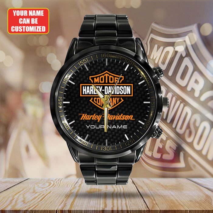 Personalized-Harley-Davidson-Black-Stainless-Steel-Watch-GSW1487-1