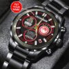 Personalized Olympiakos F.C. Black Stainless Steel Watch GSW1066