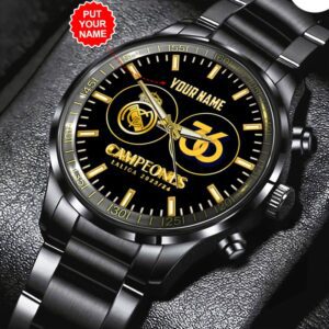Personalized Real Madrid CF Black Stainless Steel Watch GSW1140