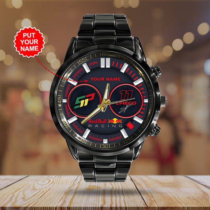 Personalized-Red-Bull-Racing-F1-x-Sergio-Perez-Black-Stainless-Steel-Watch-GSW1030-1