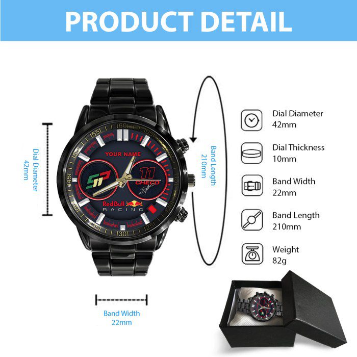 Personalized-Red-Bull-Racing-F1-x-Sergio-Perez-Black-Stainless-Steel-Watch-GSW1030-3