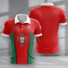 Portugal National Football Team Euro 2024 Zipper Polo Shirt