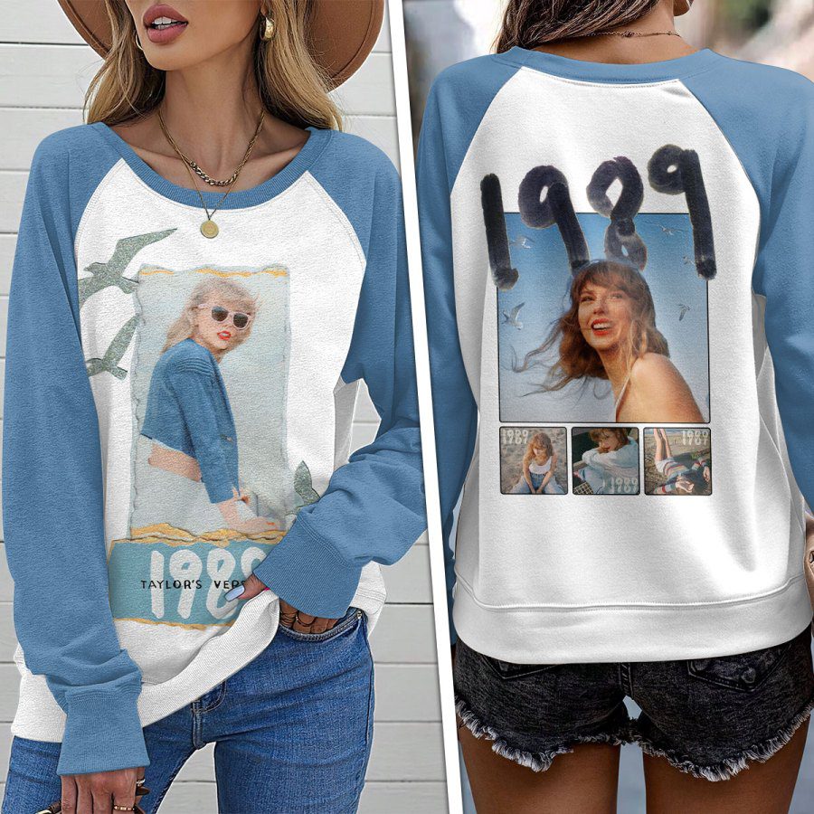 Taylor-Swift-Round-Neck-Raglan-Sleeve-Sweatshirt-GRS1048 Taylor Swift Round Neck Raglan Sleeve Sweatshirt GRS1048