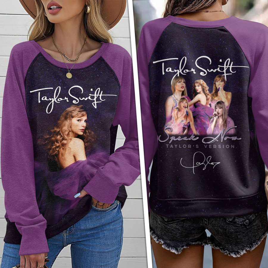 Taylor-Swift-Round-Neck-Raglan-Sleeve-Sweatshirt-GRS1049 Taylor Swift Round Neck Raglan Sleeve Sweatshirt GRS1049