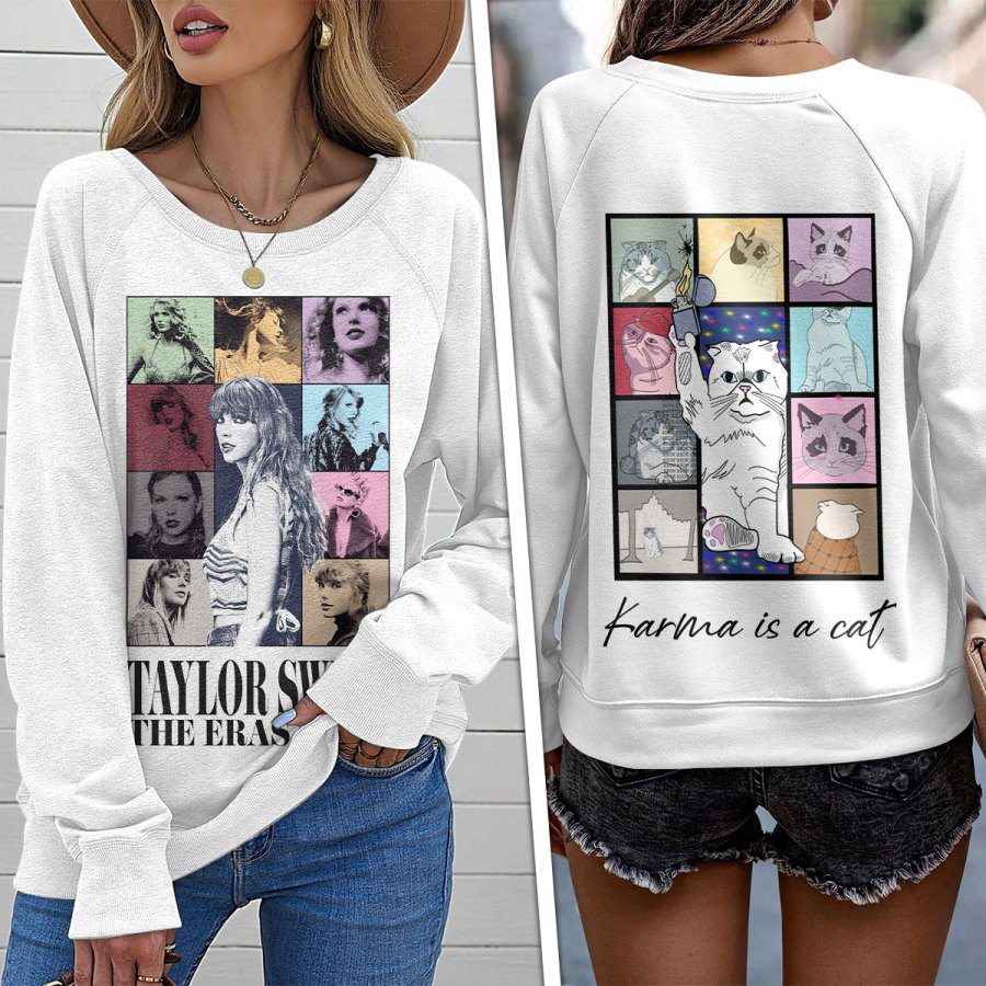 Taylor-Swift-Round-Neck-Raglan-Sleeve-Sweatshirt-GRS1080 Taylor Swift Round Neck Raglan Sleeve Sweatshirt GRS1080