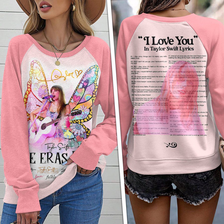 Taylor-Swift-Round-Neck-Raglan-Sleeve-Sweatshirt-GRS1082 Taylor Swift Round Neck Raglan Sleeve Sweatshirt GRS1082