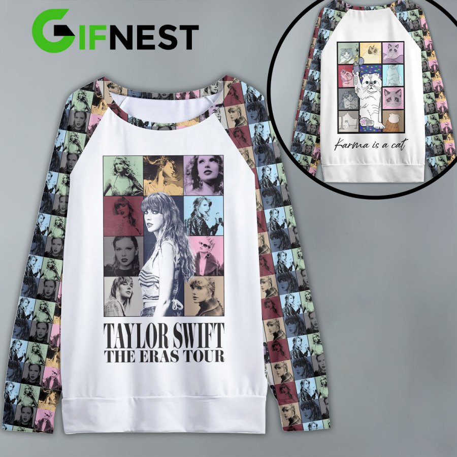 Taylor-Swift-Round-Neck-Raglan-Sleeve-Sweatshirt-GRS1084 Taylor Swift Round Neck Raglan Sleeve Sweatshirt GRS1084