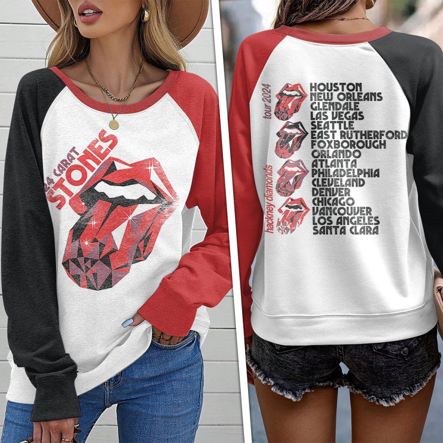 The-Rolling-Stones-Round-Neck-Raglan-Sleeve-Sweatshirt-GRS1009 The Rolling Stones Round Neck Raglan Sleeve Sweatshirt GRS1009