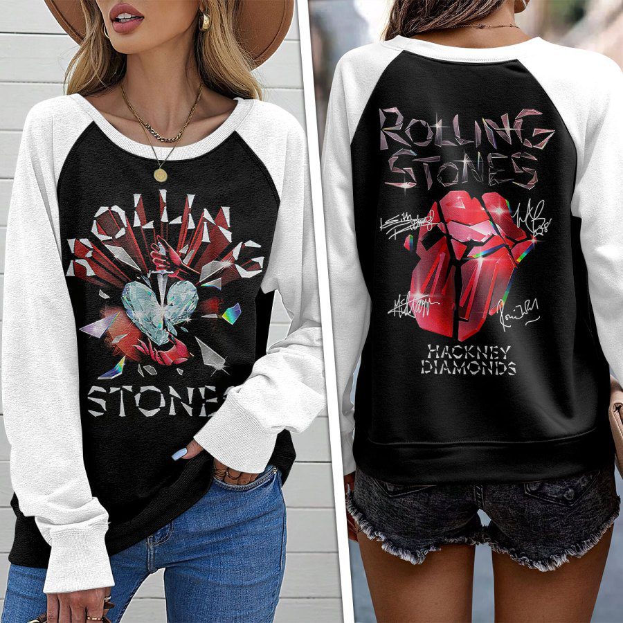 The-Rolling-Stones-Round-Neck-Raglan-Sleeve-Sweatshirt-GRS1060 The Rolling Stones Round Neck Raglan Sleeve Sweatshirt GRS1060