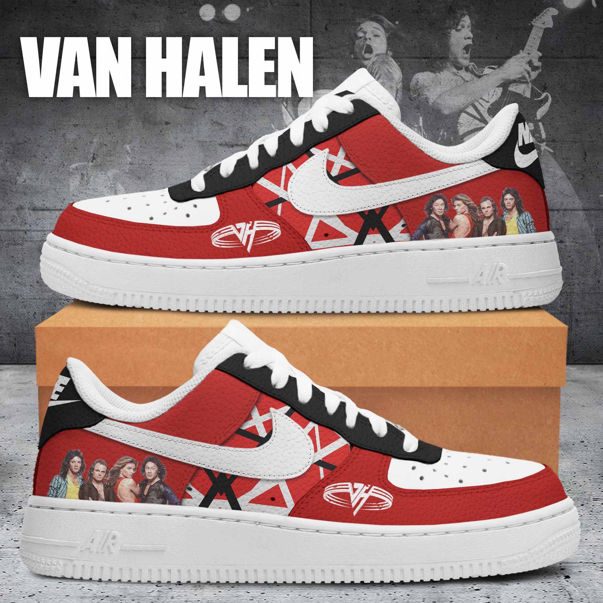Van-Halen-Air-Low-Top-Sneakers-AF1-Limited-Shoes-ARA1114 Van Halen Air Low-Top Sneakers AF1 Limited Shoes ARA1114