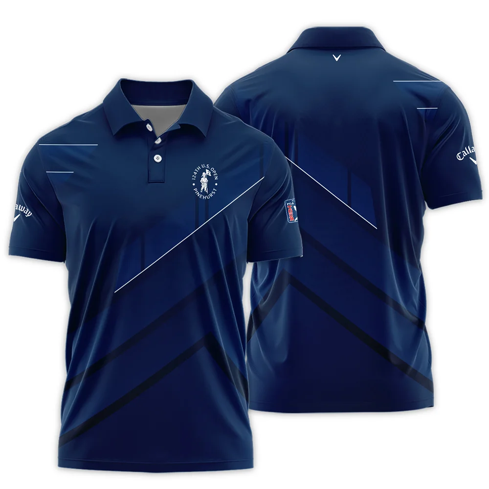 124th U.S. Open Pinehurst Dark Blue White Line Callaway Polo Shirt Style Classic PLK1454
