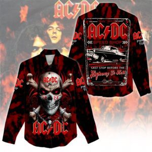 AC/DC Women Casual Shirt 3D Linen Shirt GWS1147