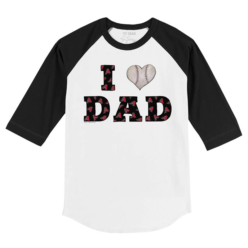 Arizona-Diamondbacks-I-Love-Dad-34-Black-Sleeve-Raglan-Shirt Arizona Diamondbacks I Love Dad 3/4 Black Sleeve Raglan Shirt