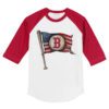 Boston Red Sox Baseball Flag 3/4 Red Sleeve Raglan Shirt