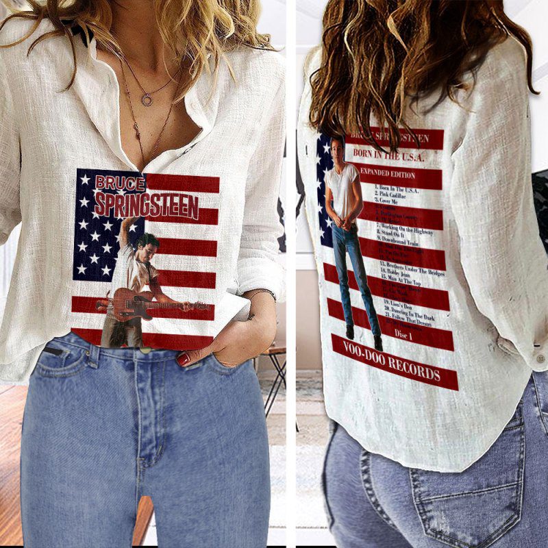 Bruce-Springsteen-Women-Casual-Shirt-3D-Linen-Shirt-GWS1232-2
