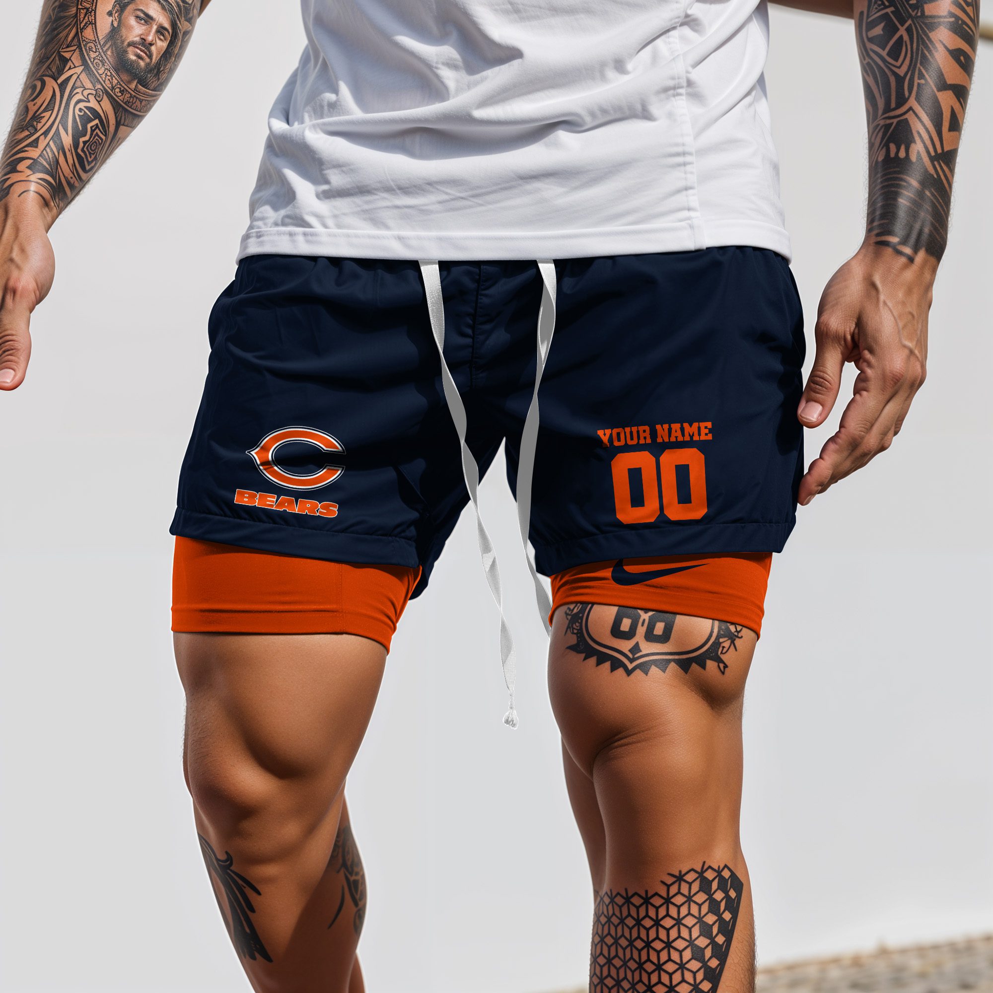 Chicago-Bears-NFL-Double-Layer-Shorts-Custom-Your-Name-And-Number-WDS1038-3