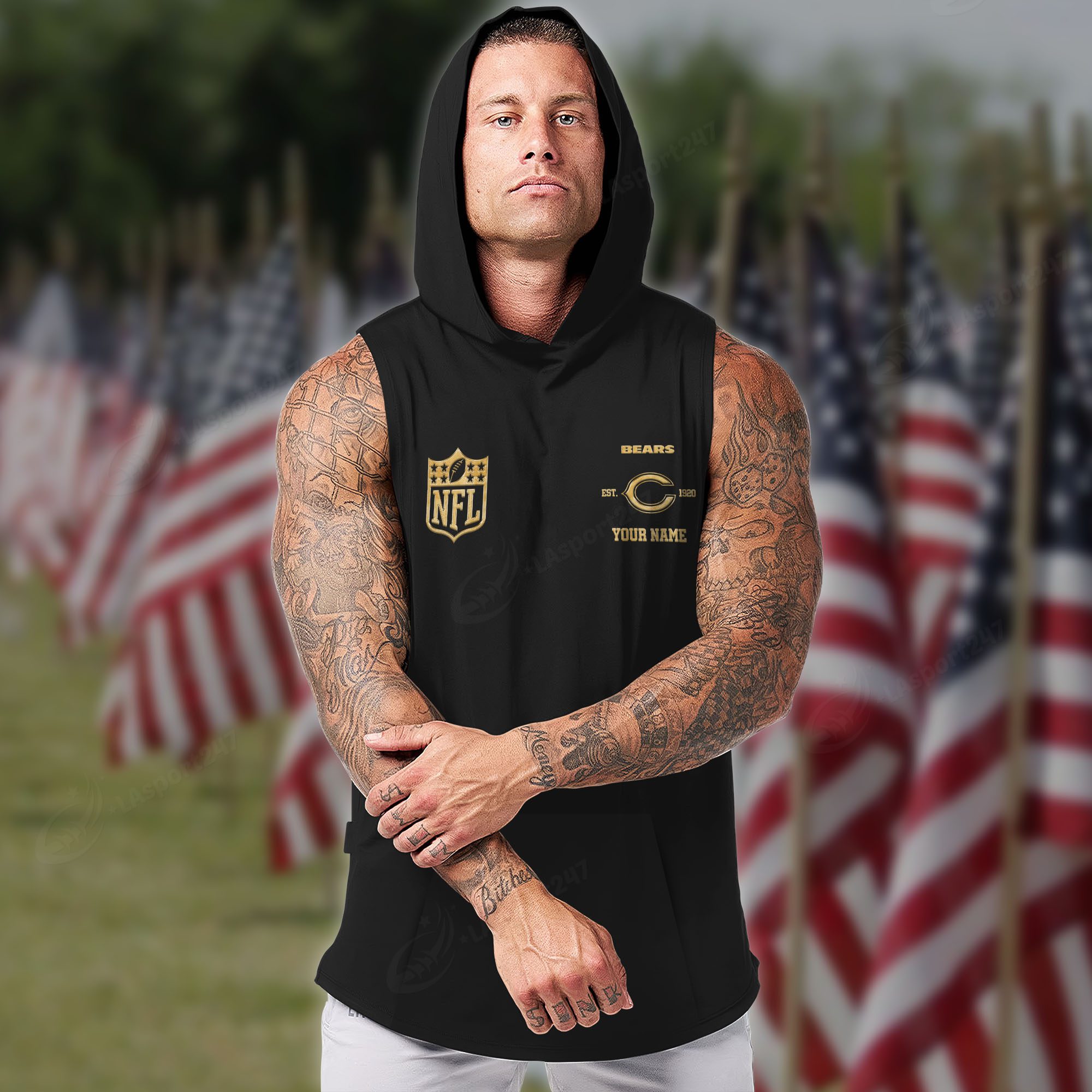 Chicago-Bears-NFL-Hoodie-Tanktop-Custom-Your-Name-WHT1006-2