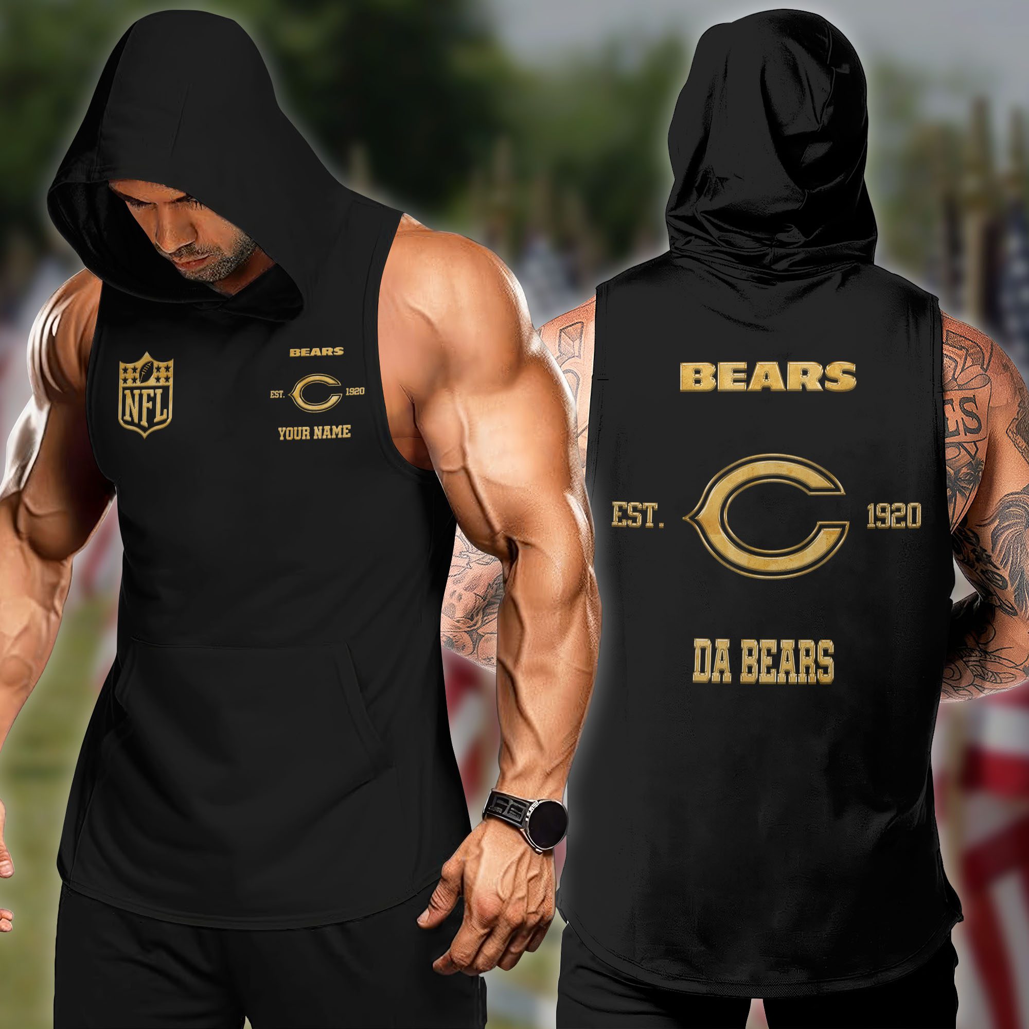 Chicago-Bears-NFL-Hoodie-Tanktop-Custom-Your-Name-WHT1006 Chicago Bears NFL Hoodie Tanktop Custom Your Name WHT1006