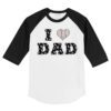 Chicago White Sox I Love Dad 3/4 Black Sleeve Raglan Shirt
