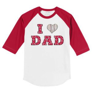 Cincinnati Reds I Love Dad 3/4 Red Sleeve Raglan Shirt