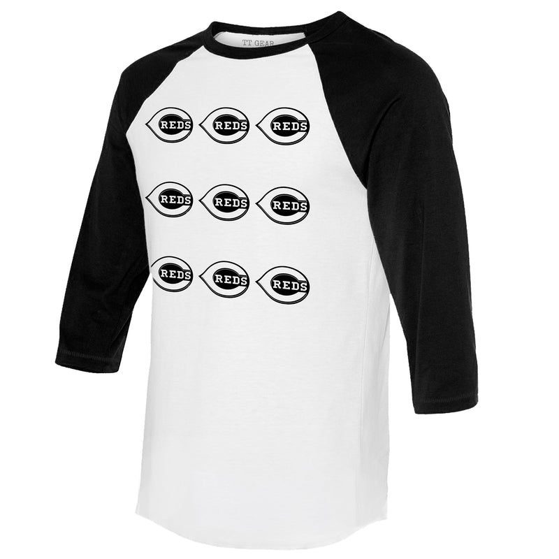 Cincinnati-Reds-Logo-Grid-34-Black-Sleeve-Raglan-Shirt-1