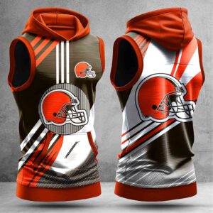 Cleveland Browns Men Workout Hoodie Tank Tops WHT1569