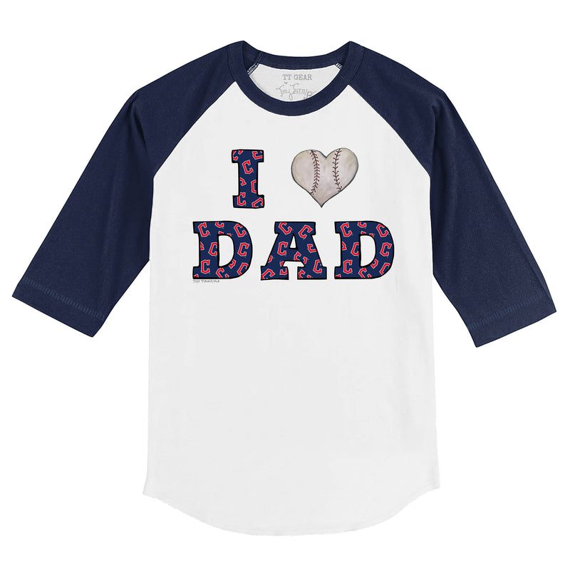 Cleveland-Guardians-I-Love-Dad-34-Navy-Blue-Sleeve-Raglan-Shirt Cleveland Guardians I Love Dad 3/4 Navy Blue Sleeve Raglan Shirt