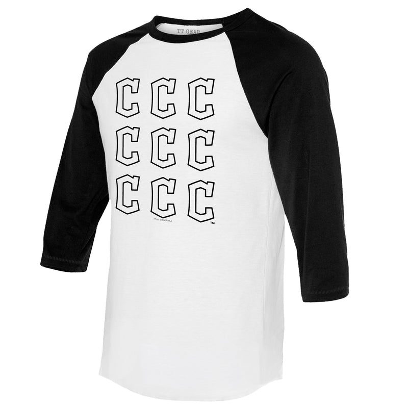 Cleveland-Guardians-Logo-Grid-34-Black-Sleeve-Raglan-Shirt-1
