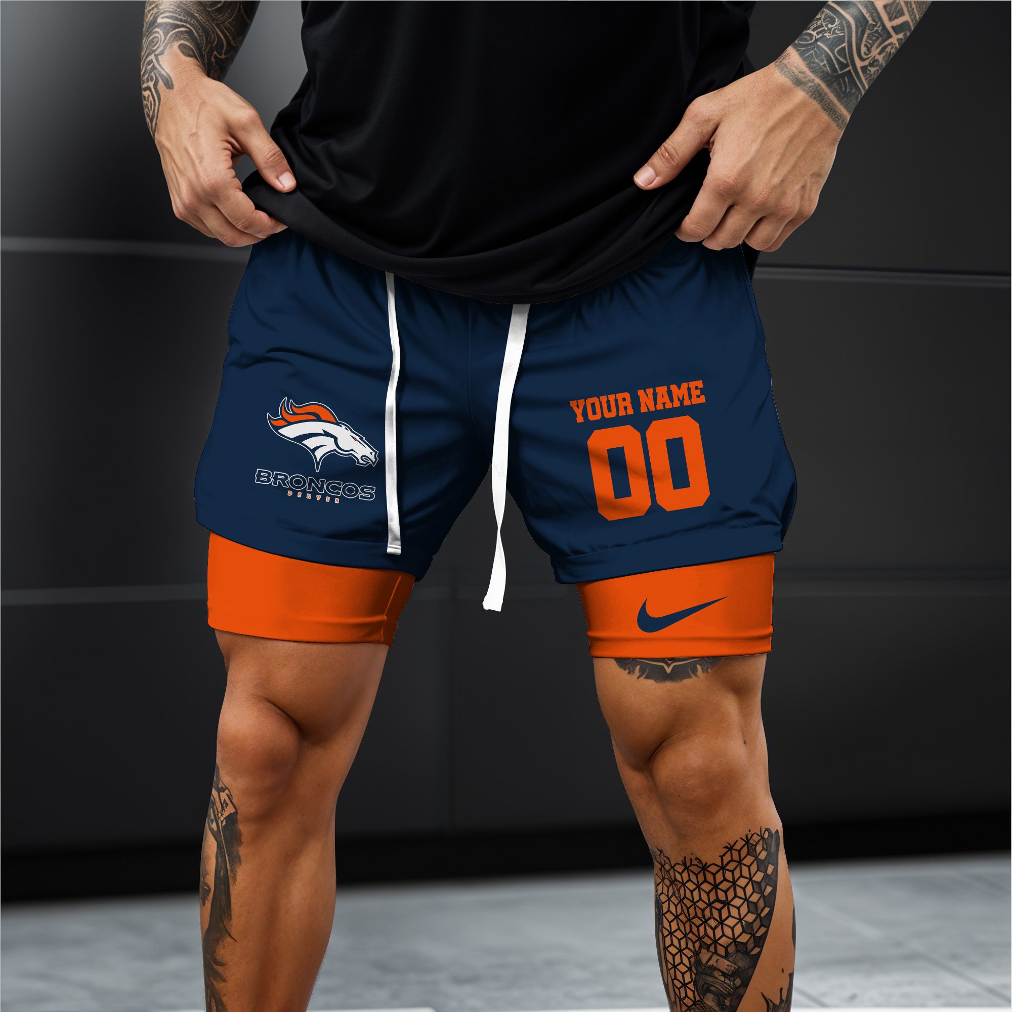Denver-Broncos-NFL-Double-Layer-Shorts-Custom-Your-Name-And-Number-WDS1041-1