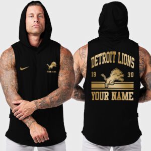 Detroit Lions NFL Personalized Men Workout Hoodie Tank Tops WHT1297