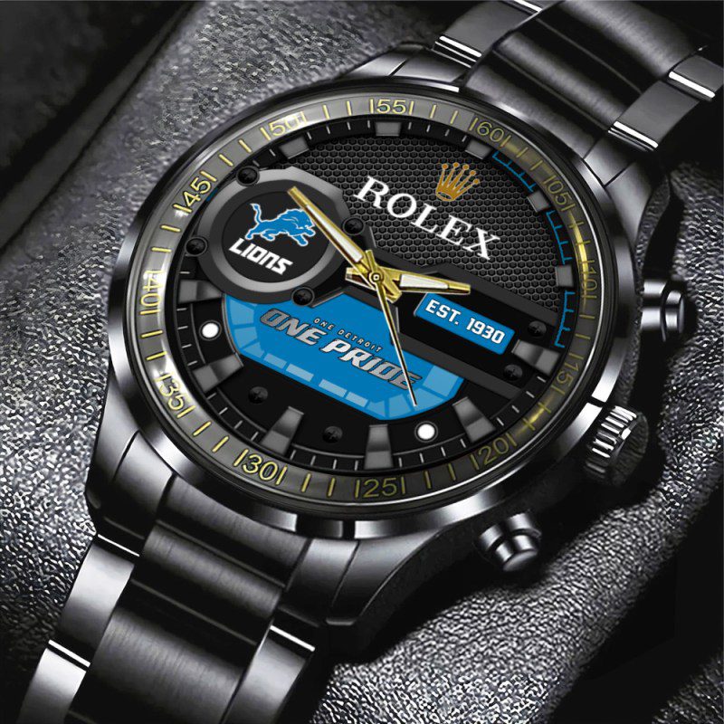 Detroit-Lions-x-Rolex-Black-Stainless-Steel-Watch-GUD1264 Detroit Lions x Rolex Black Stainless Steel Watch GUD1264