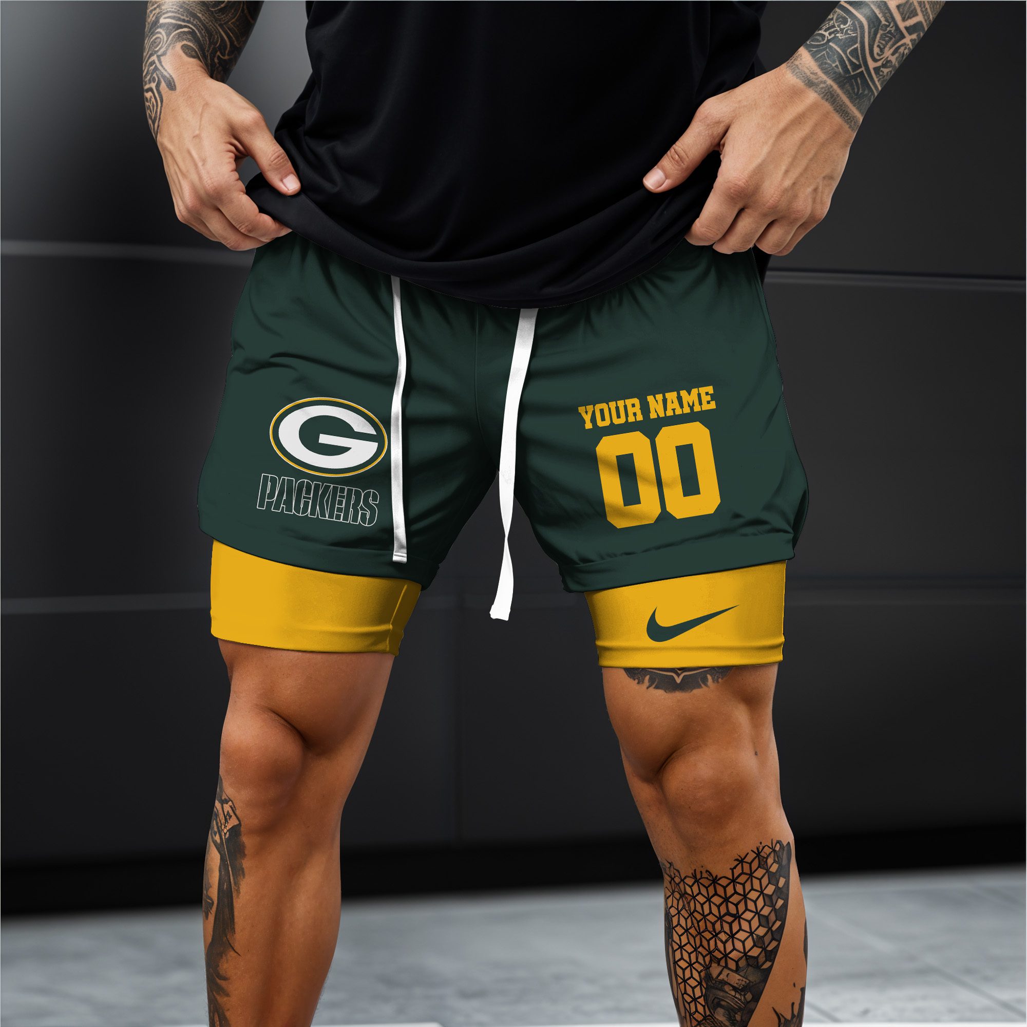 Green-Bay-Packers-NFL-Double-Layer-Shorts-Custom-Your-Name-And-Number-WDS1043-1