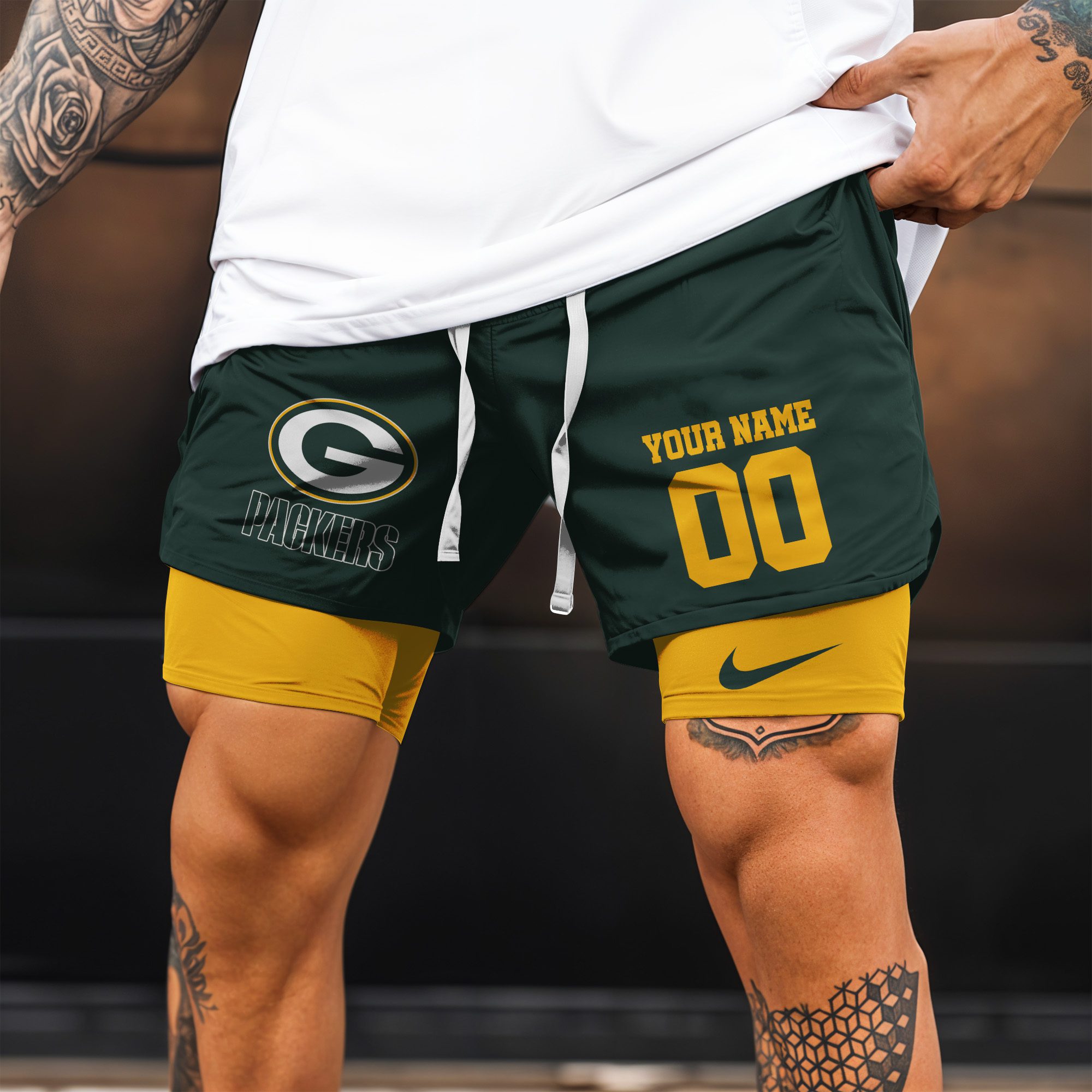 Green-Bay-Packers-NFL-Double-Layer-Shorts-Custom-Your-Name-And-Number-WDS1043-2