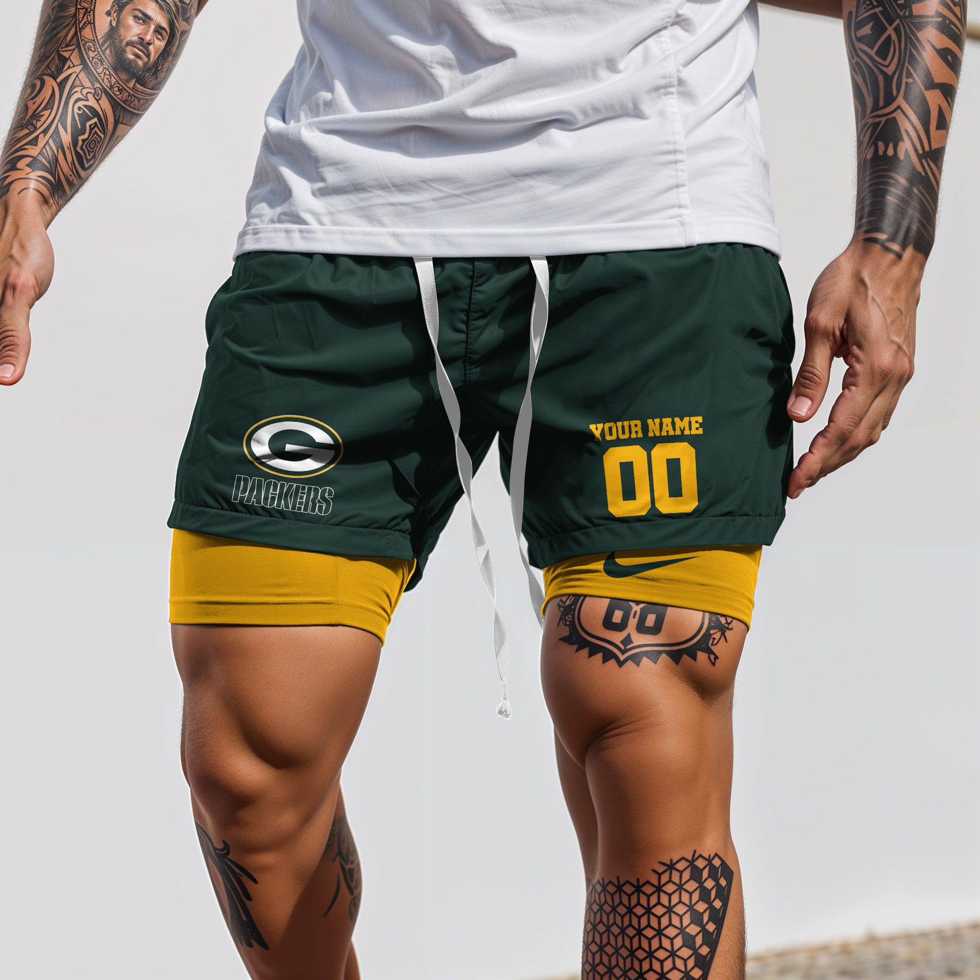 Green-Bay-Packers-NFL-Double-Layer-Shorts-Custom-Your-Name-And-Number-WDS1043-3