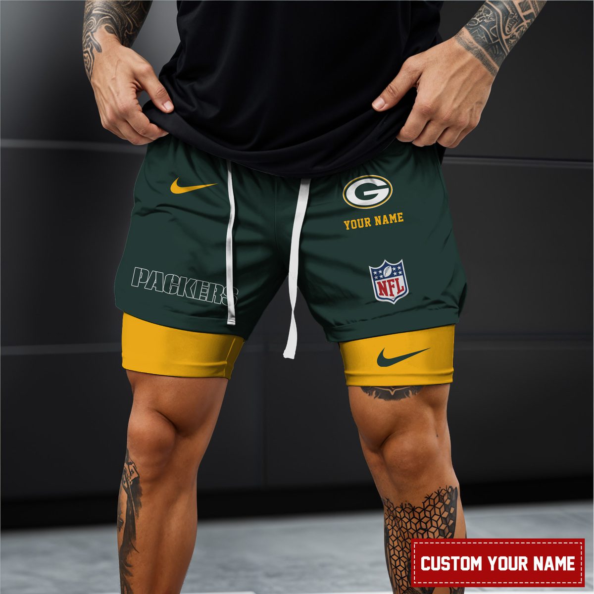 Green-Bay-Packers-NFL-Personalized-Double-Layer-Shorts-For-Fans-WDS1074-1