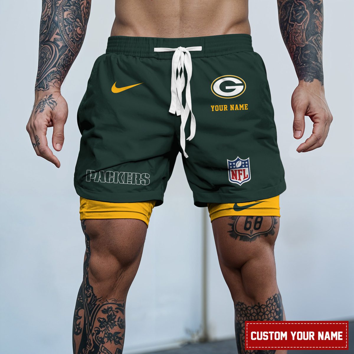 Green-Bay-Packers-NFL-Personalized-Double-Layer-Shorts-For-Fans-WDS1074 Green Bay Packers NFL Personalized Double Layer Shorts For Fans WDS1074