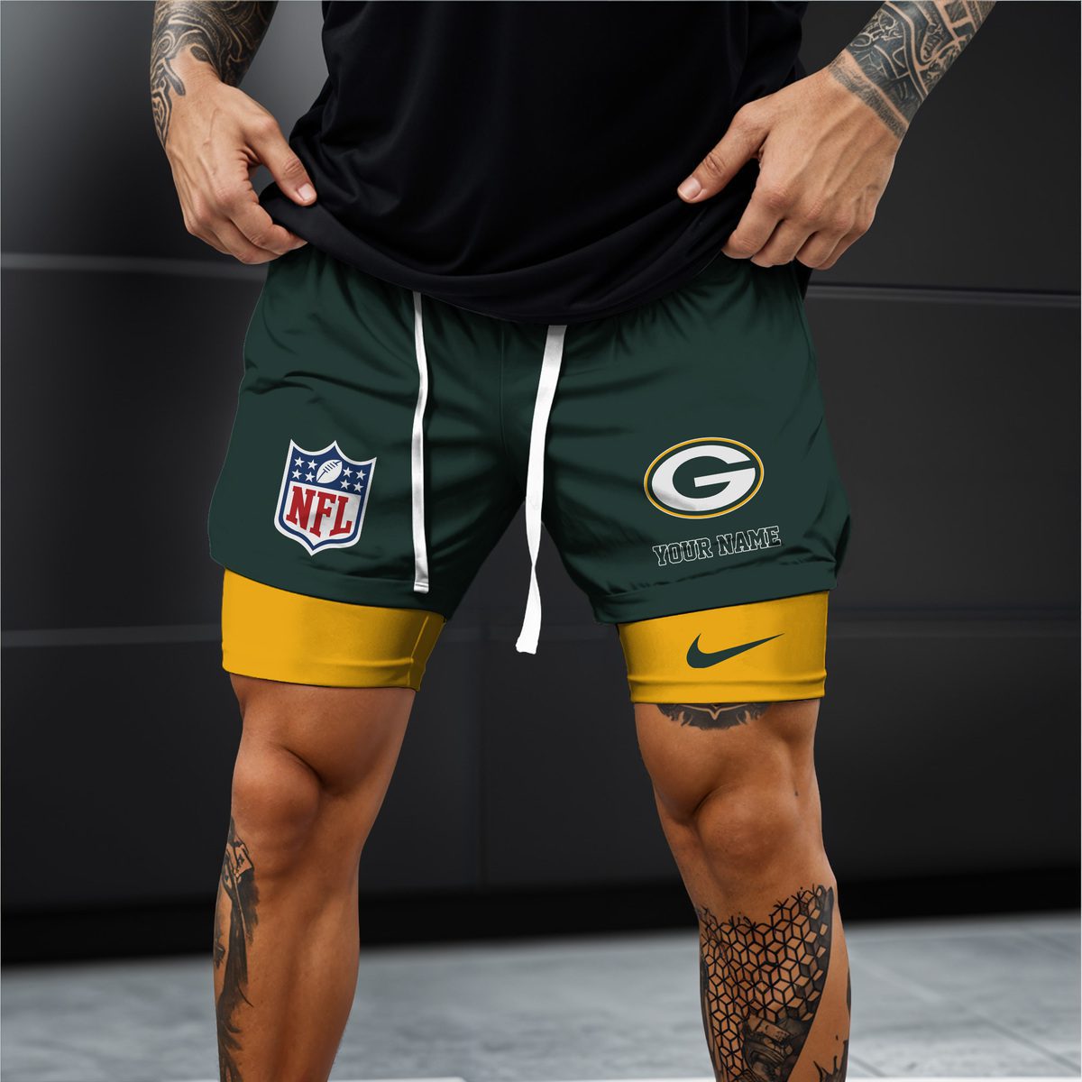 Green-Bay-Packers-NFL-Personalized-Double-Layer-Shorts-WDS1112-1