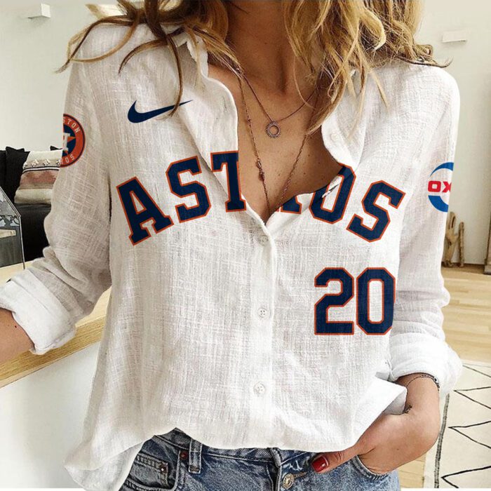 Houston Astros Women Casual Shirt Linen Shirt GWS1004