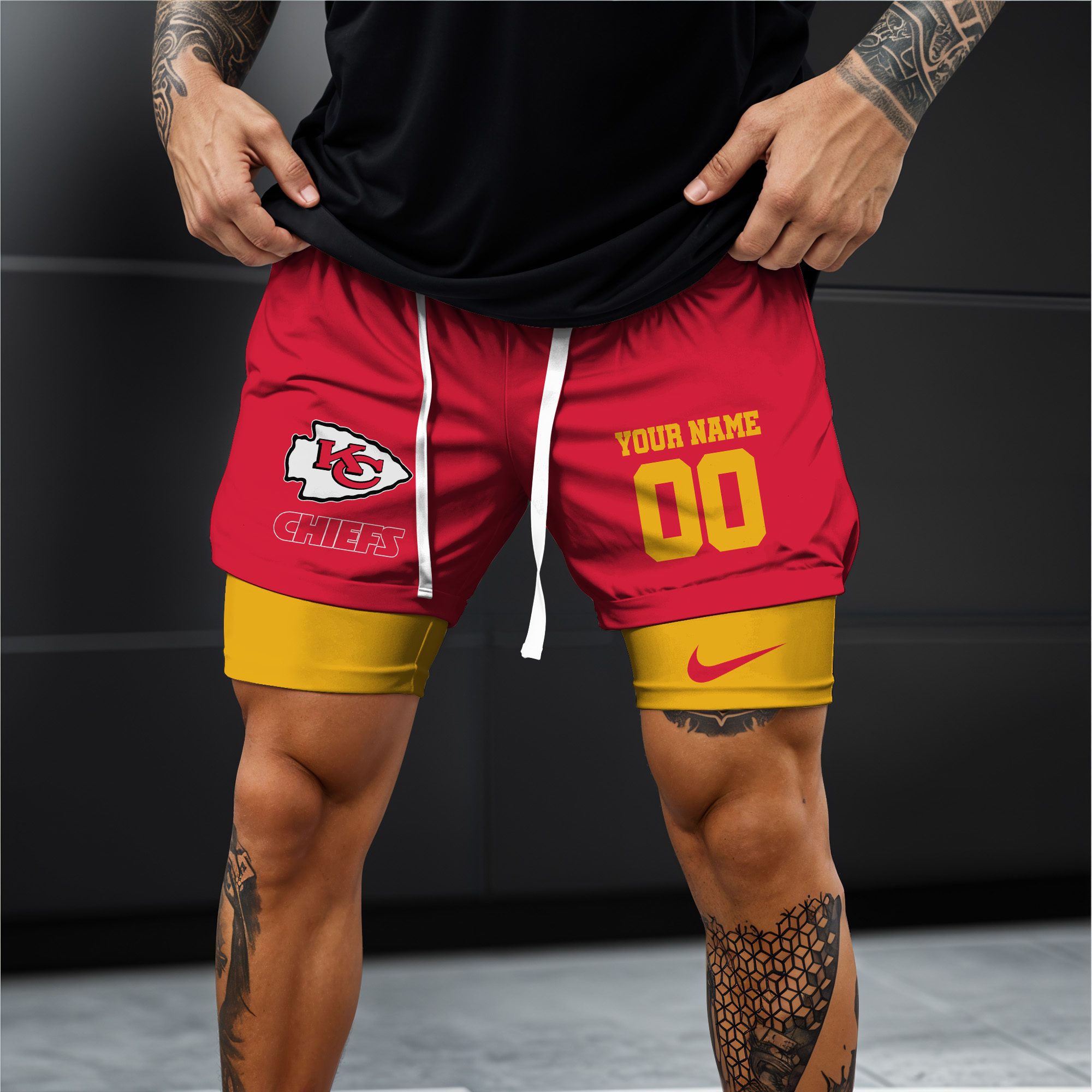 Kansas-City-Chiefs-NFL-Double-Layer-Shorts-Custom-Your-Name-And-Number-WDS1046-1