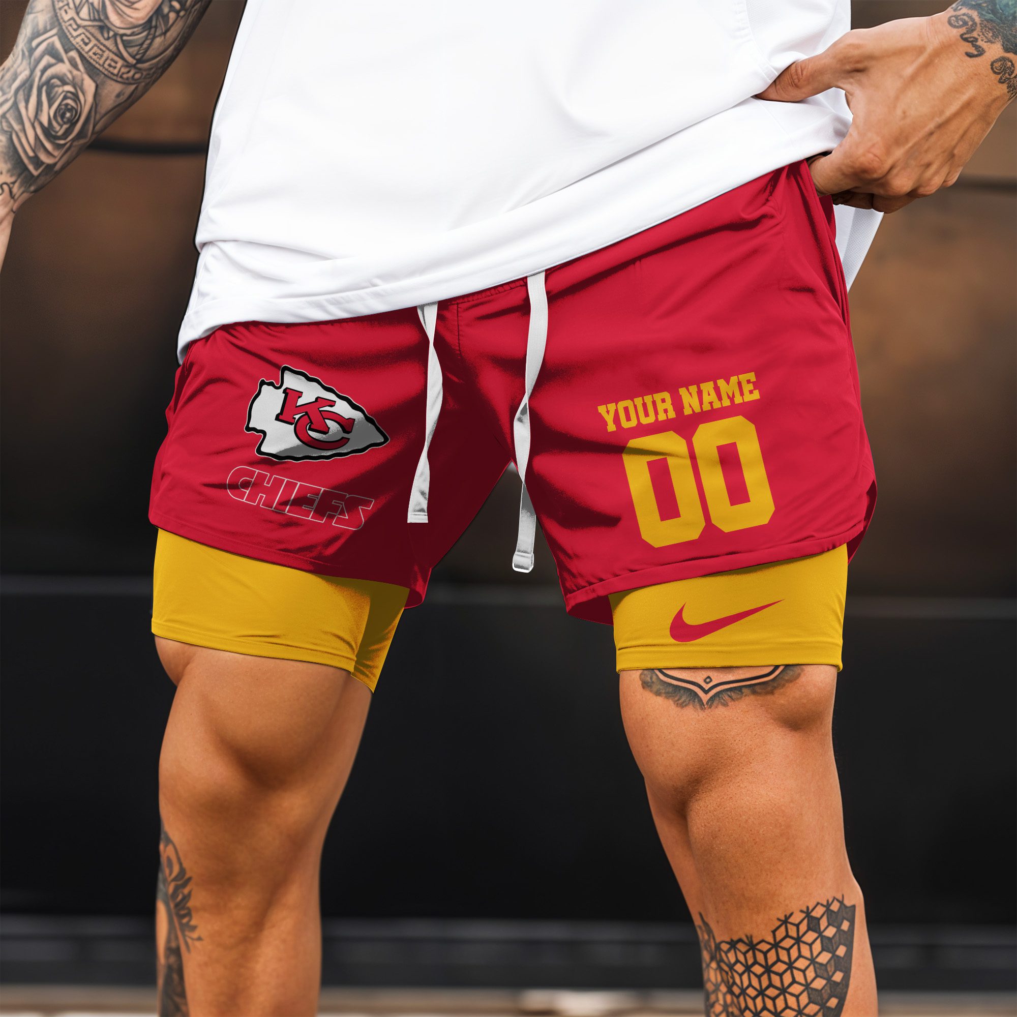 Kansas-City-Chiefs-NFL-Double-Layer-Shorts-Custom-Your-Name-And-Number-WDS1046-2