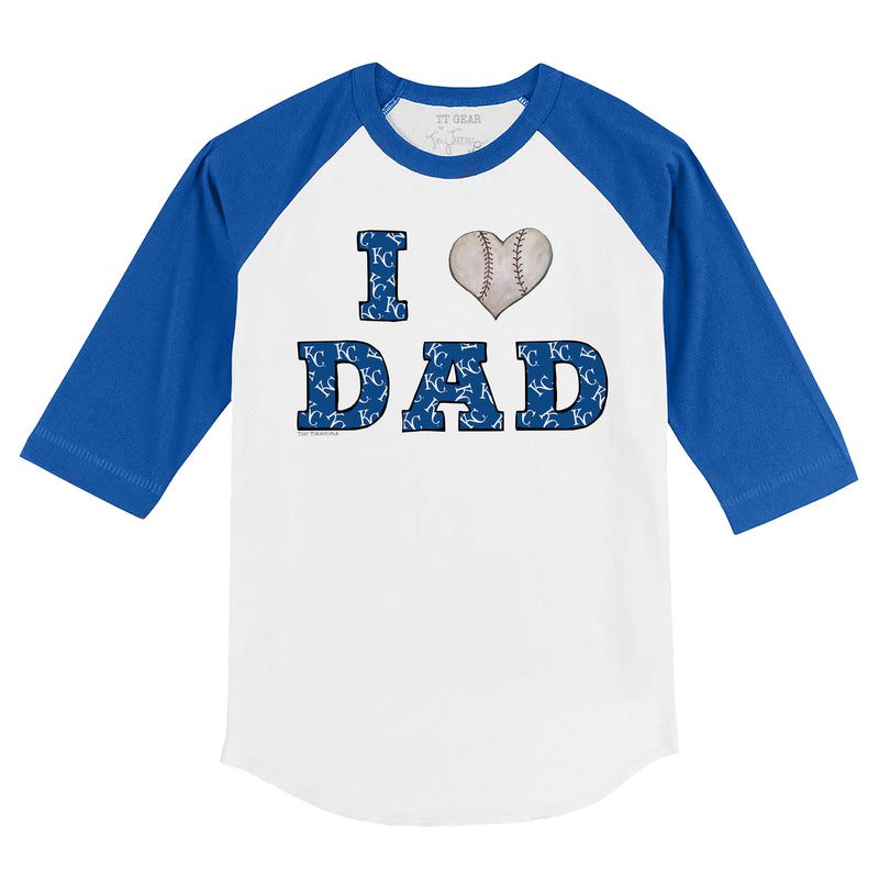 Kansas-City-Royals-I-Love-Dad-34-Royal-Blue-Sleeve-Raglan-Shirt Kansas City Royals I Love Dad 3/4 Royal Blue Sleeve Raglan Shirt