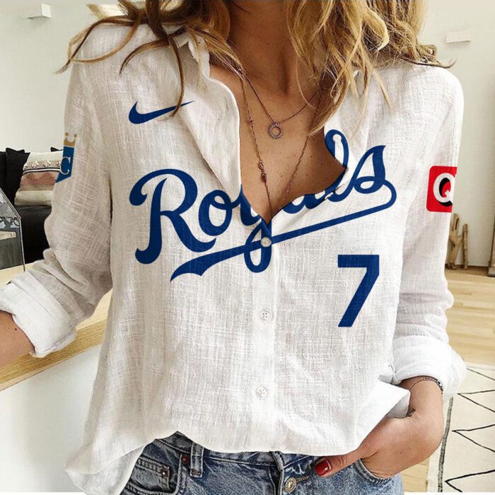 Kansas City Royals Women Casual Shirt Linen Shirt GWS1097