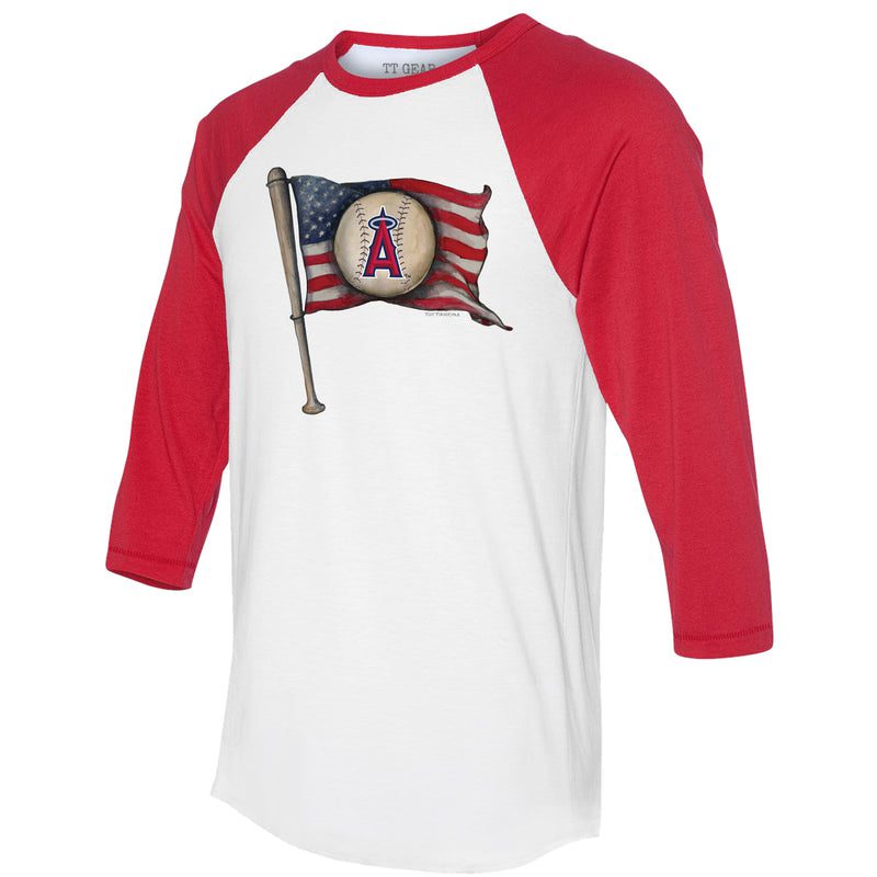 Los-Angeles-Angels-Baseball-Flag-34-Red-Sleeve-Raglan-Shirt-1
