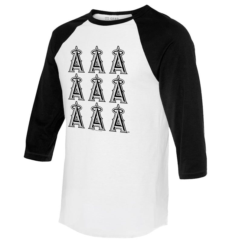 Los-Angeles-Angels-Logo-Grid-34-Black-Sleeve-Raglan-Shirt-1