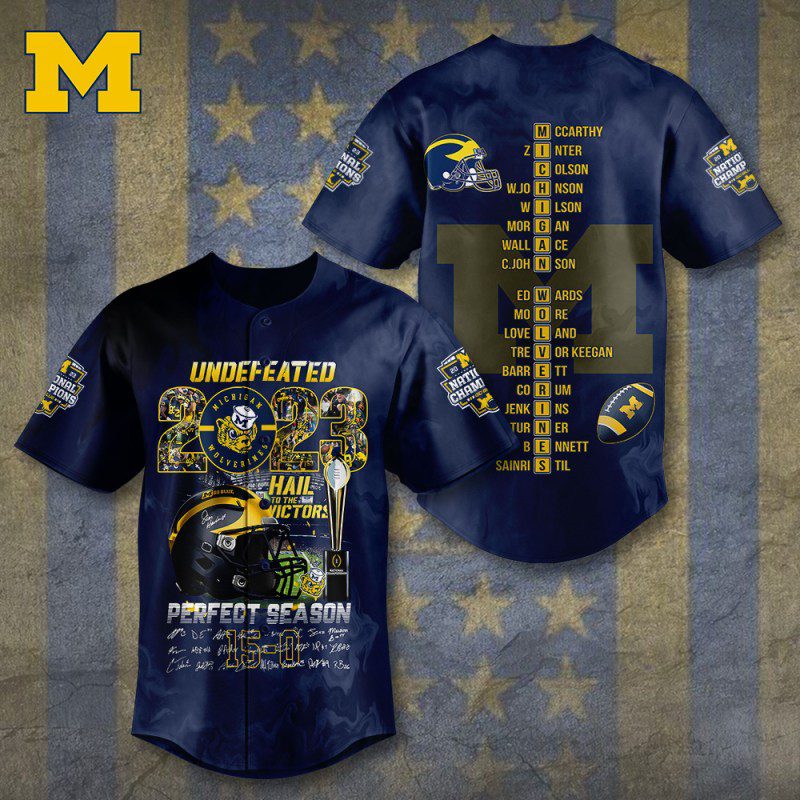 Michigan-Wolverines-Football-Baseball-Jersey-GUD1160 Michigan Wolverines Football Baseball Jersey GUD1160