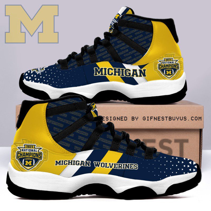 Michigan-Wolverines-Football-Jordan-11-Sneaker-GSS1062 Michigan Wolverines Football Jordan 11 Sneaker  GSS1062