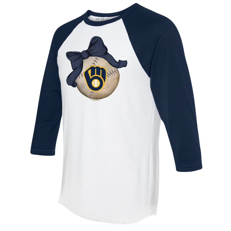 Milwaukee-Brewers-Baseball-Bow-34-Navy-Blue-Sleeve-Raglan-Shirt-1
