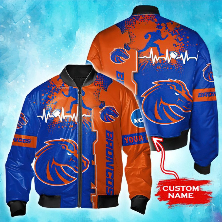 CREATOR: gd-jpeg v1.0 (using IJG JPEG v62), quality = 82 NCAA Boise State Broncos Tide Custom Name Bomber Jacket