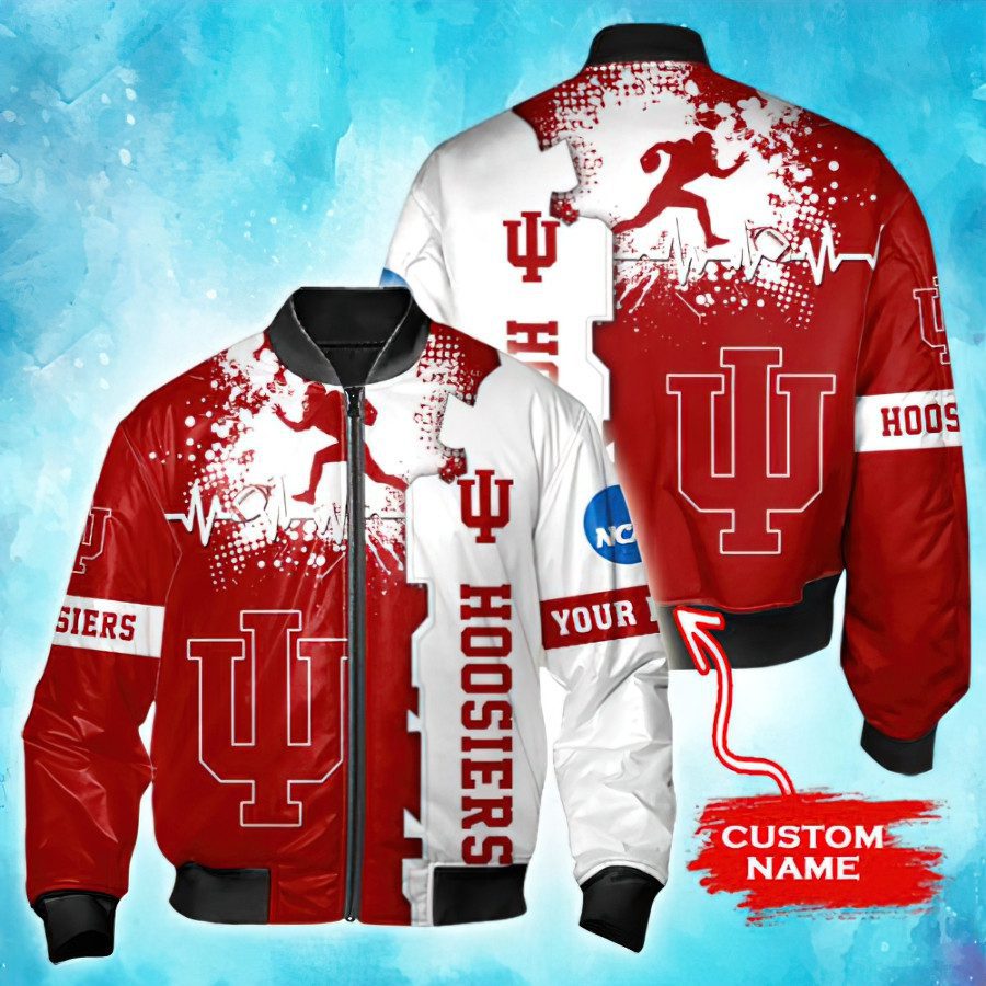 CREATOR: gd-jpeg v1.0 (using IJG JPEG v62), quality = 82 NCAA Indiana Hoosiers Tide Custom Name Bomber Jacket